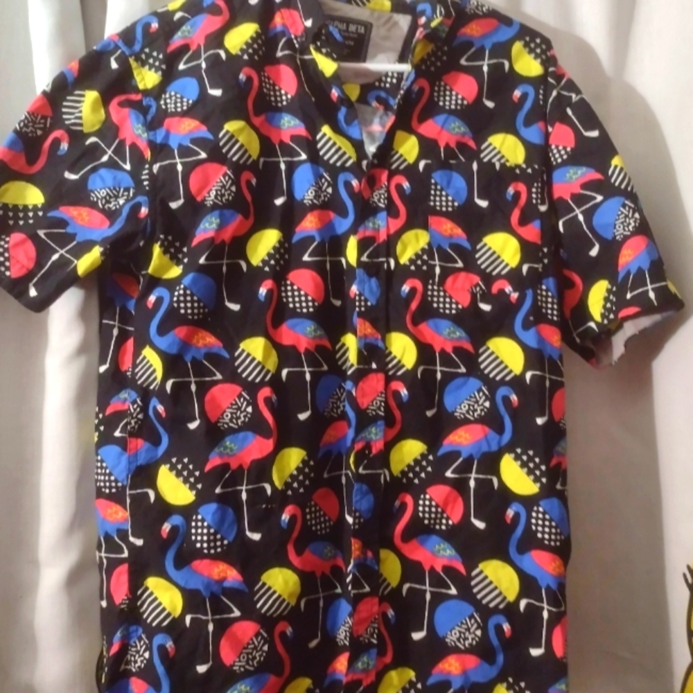 Neon Flamingo Hawaiian Shirt